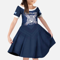 Custom Scotland Rugby 2026 Kid Short Sleeve Dress Scottish Thistle Flag Style