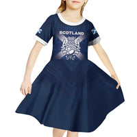 Custom Scotland Rugby 2026 Kid Short Sleeve Dress Scottish Thistle Flag Style