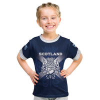 Custom Scotland Rugby 2026 Kid T Shirt Scottish Thistle Flag Style