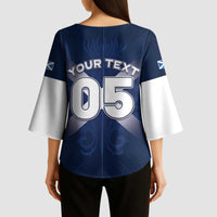 Custom Scotland Rugby 2026 Kimono Sleeve Blouse Scottish Thistle Flag Style