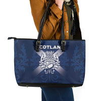 Scotland Rugby 2026 Leather Tote Bag Scottish Thistle Flag Style