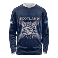 Custom Scotland Rugby 2026 Long Sleeve Shirt Scottish Thistle Flag Style
