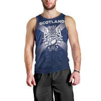 Custom Scotland Rugby 2026 Men Tank Top Scottish Thistle Flag Style