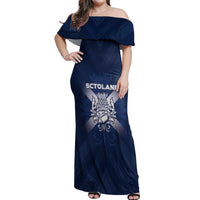 Custom Scotland Rugby 2026 Off Shoulder Maxi Dress Scottish Thistle Flag Style