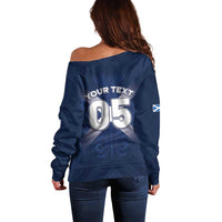 Custom Scotland Rugby 2026 Off Shoulder Sweater Scottish Thistle Flag Style