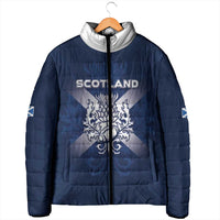 Custom Scotland Rugby 2026 Padded Jacket Scottish Thistle Flag Style