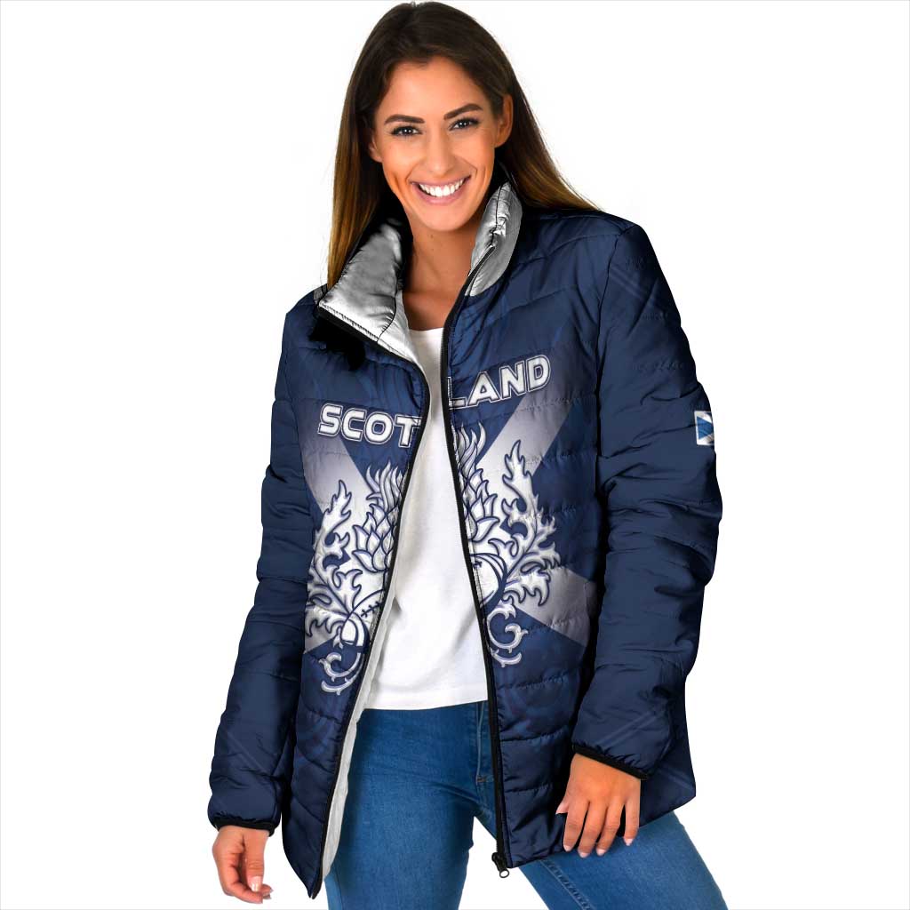 Custom Scotland Rugby 2026 Padded Jacket Scottish Thistle Flag Style