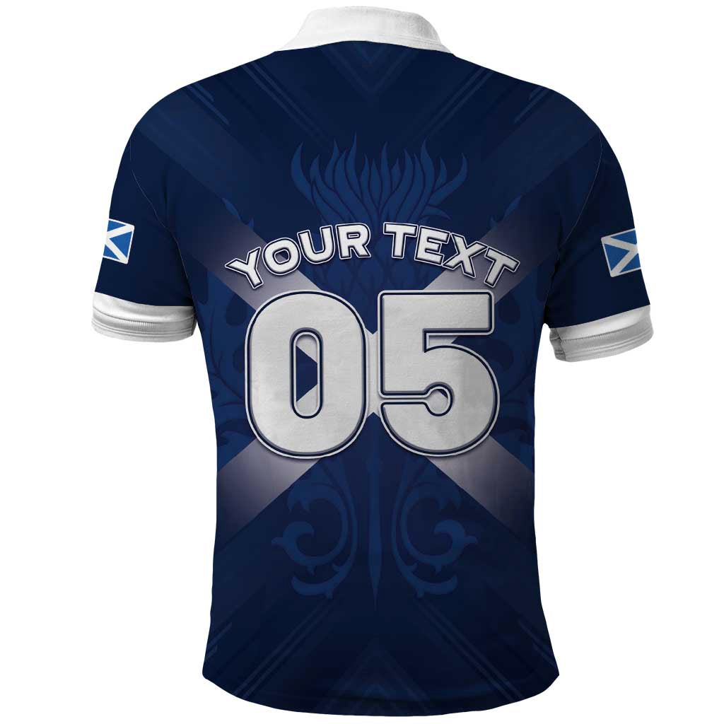Custom Scotland Rugby 2026 Polo Shirt Scottish Thistle Flag Style