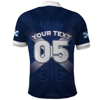 Custom Scotland Rugby 2026 Polo Shirt Scottish Thistle Flag Style