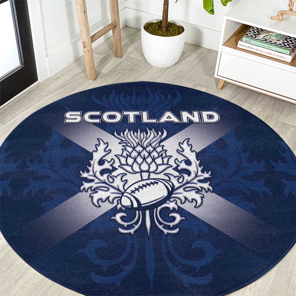Scotland Rugby 2026 Round Carpet Scottish Thistle Flag Style