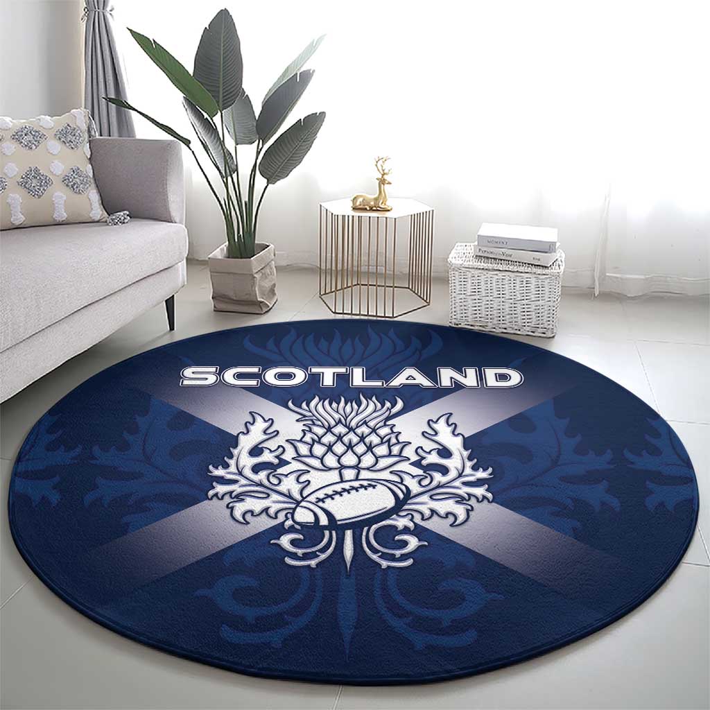 Scotland Rugby 2026 Round Carpet Scottish Thistle Flag Style