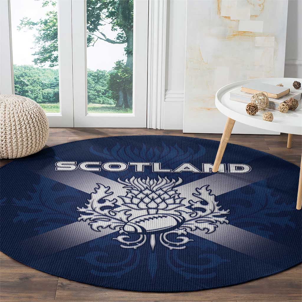 Scotland Rugby 2026 Round Carpet Scottish Thistle Flag Style