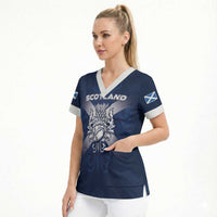 Custom Scotland Rugby 2026 Scrub Top Scottish Thistle Flag Style