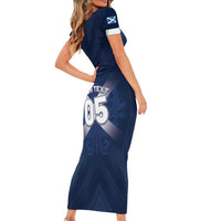 Custom Scotland Rugby 2026 Short Sleeve Bodycon Dress Scottish Thistle Flag Style