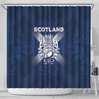Scotland Rugby 2026 Shower Curtain Scottish Thistle Flag Style
