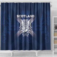 Scotland Rugby 2026 Shower Curtain Scottish Thistle Flag Style