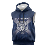 Custom Scotland Rugby 2026 Sleeveless Hoodie Scottish Thistle Flag Style