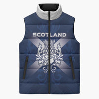 Custom Scotland Rugby 2026 Sleeveless Puffer Jacket Scottish Thistle Flag Style