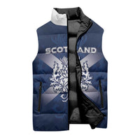 Custom Scotland Rugby 2026 Sleeveless Puffer Jacket Scottish Thistle Flag Style