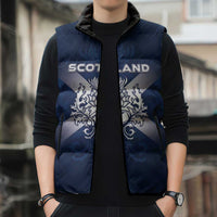 Custom Scotland Rugby 2026 Sleeveless Puffer Jacket Scottish Thistle Flag Style