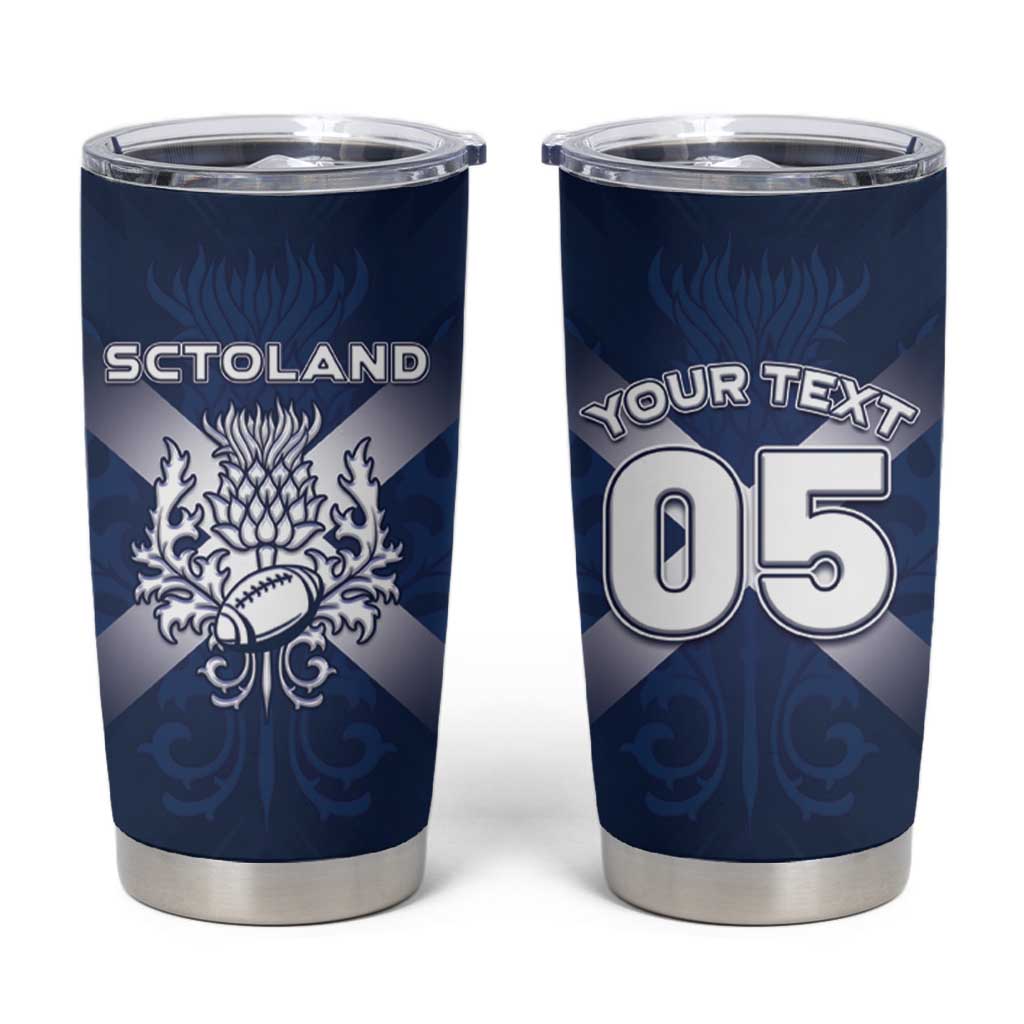 Custom Scotland Rugby 2026 Tumbler Cup Scottish Thistle Flag Style