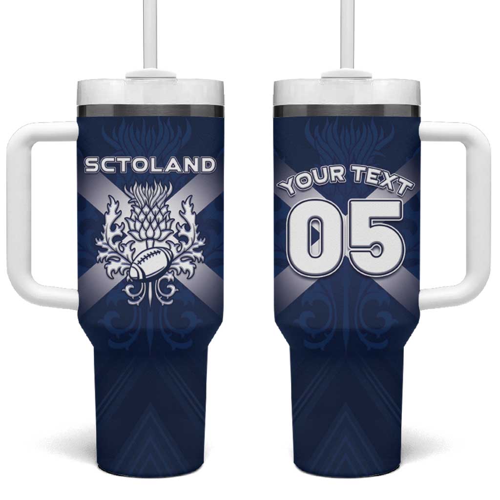 Custom Scotland Rugby 2026 Tumbler With Handle Scottish Thistle Flag Style