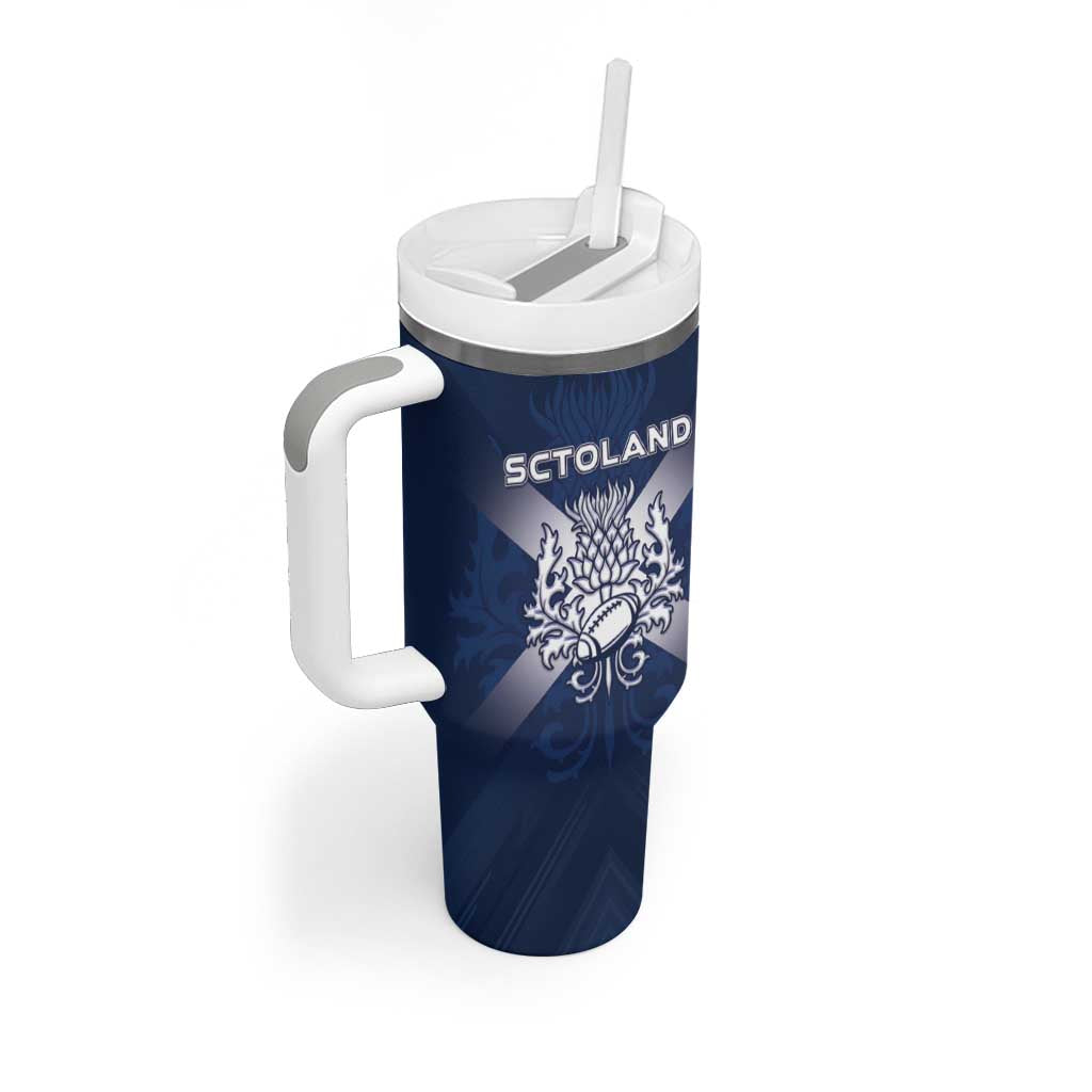 Custom Scotland Rugby 2026 Tumbler With Handle Scottish Thistle Flag Style