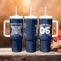 Custom Scotland Rugby 2026 Tumbler With Handle Scottish Thistle Flag Style