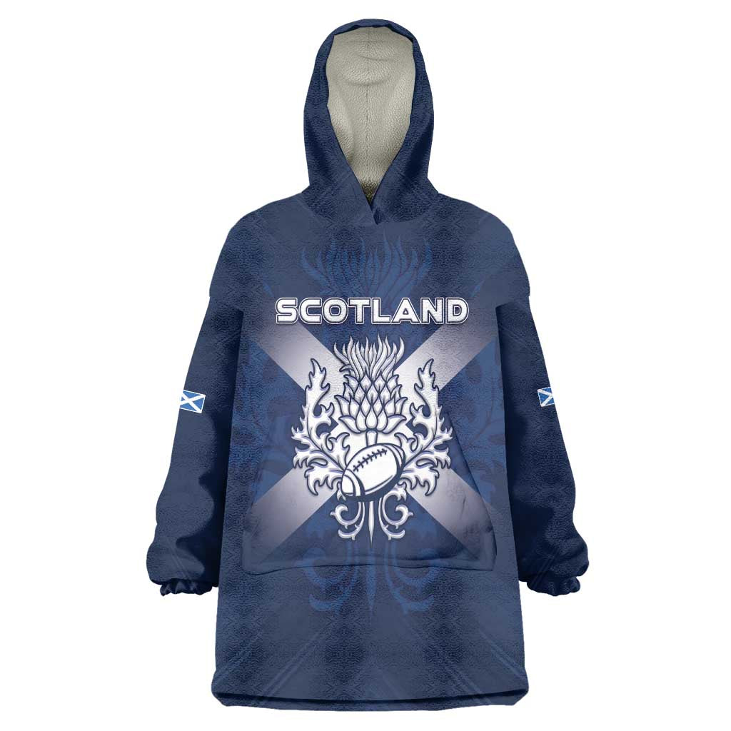 Custom Scotland Rugby 2026 Wearable Blanket Hoodie Scottish Thistle Flag Style
