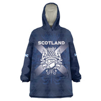 Custom Scotland Rugby 2026 Wearable Blanket Hoodie Scottish Thistle Flag Style
