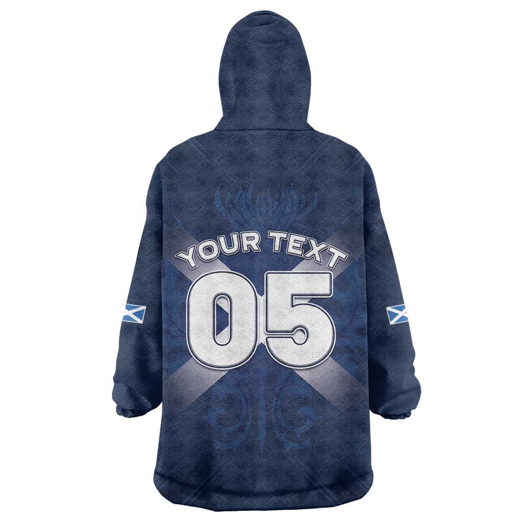 Custom Scotland Rugby 2026 Wearable Blanket Hoodie Scottish Thistle Flag Style