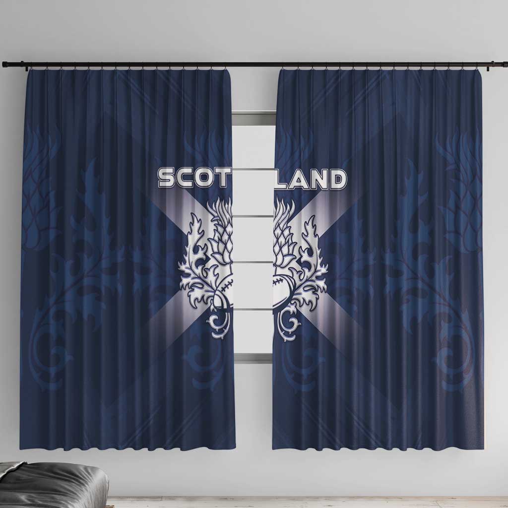 Scotland Rugby 2026 Window Curtain Scottish Thistle Flag Style