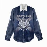 Custom Scotland Rugby 2026 Women Casual Shirt Scottish Thistle Flag Style
