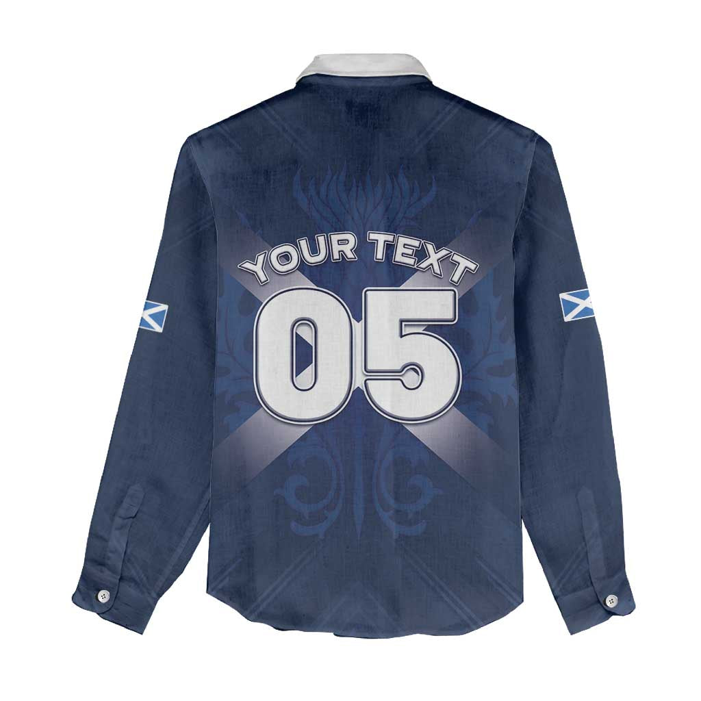 Custom Scotland Rugby 2026 Women Casual Shirt Scottish Thistle Flag Style