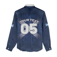 Custom Scotland Rugby 2026 Women Casual Shirt Scottish Thistle Flag Style