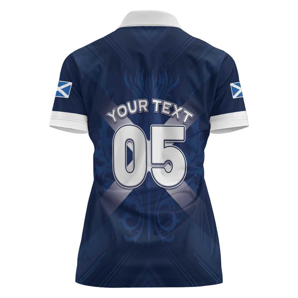Custom Scotland Rugby 2026 Women Polo Shirt Scottish Thistle Flag Style