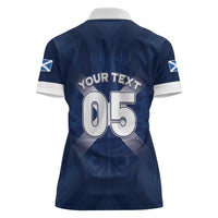 Custom Scotland Rugby 2026 Women Polo Shirt Scottish Thistle Flag Style