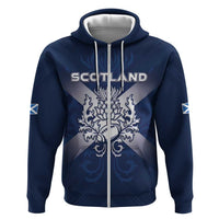 Custom Scotland Rugby 2026 Zip Hoodie Scottish Thistle Flag Style