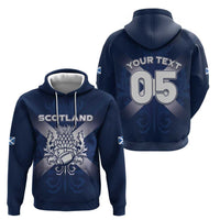 Custom Scotland Rugby 2026 Zip Hoodie Scottish Thistle Flag Style