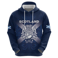 Custom Scotland Rugby 2026 Zip Hoodie Scottish Thistle Flag Style
