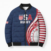 Custom USA Rugby 2026 Bomber Puffer Jacket Sporty Style
