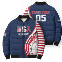 Custom USA Rugby 2026 Bomber Puffer Jacket Sporty Style
