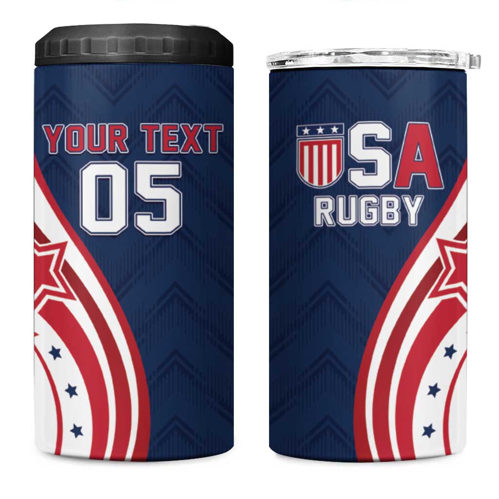 Custom USA Rugby 2026 4 in 1 Can Cooler Tumbler Sporty Style