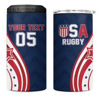 Custom USA Rugby 2026 4 in 1 Can Cooler Tumbler Sporty Style