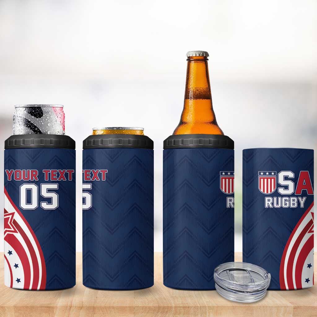 Custom USA Rugby 2026 4 in 1 Can Cooler Tumbler Sporty Style