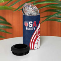 Custom USA Rugby 2026 4 in 1 Can Cooler Tumbler Sporty Style