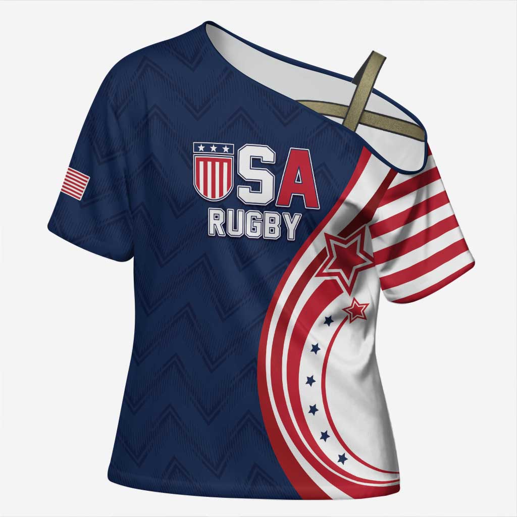 Custom USA Rugby 2026 Cross Shoulder Shirt Sporty Style