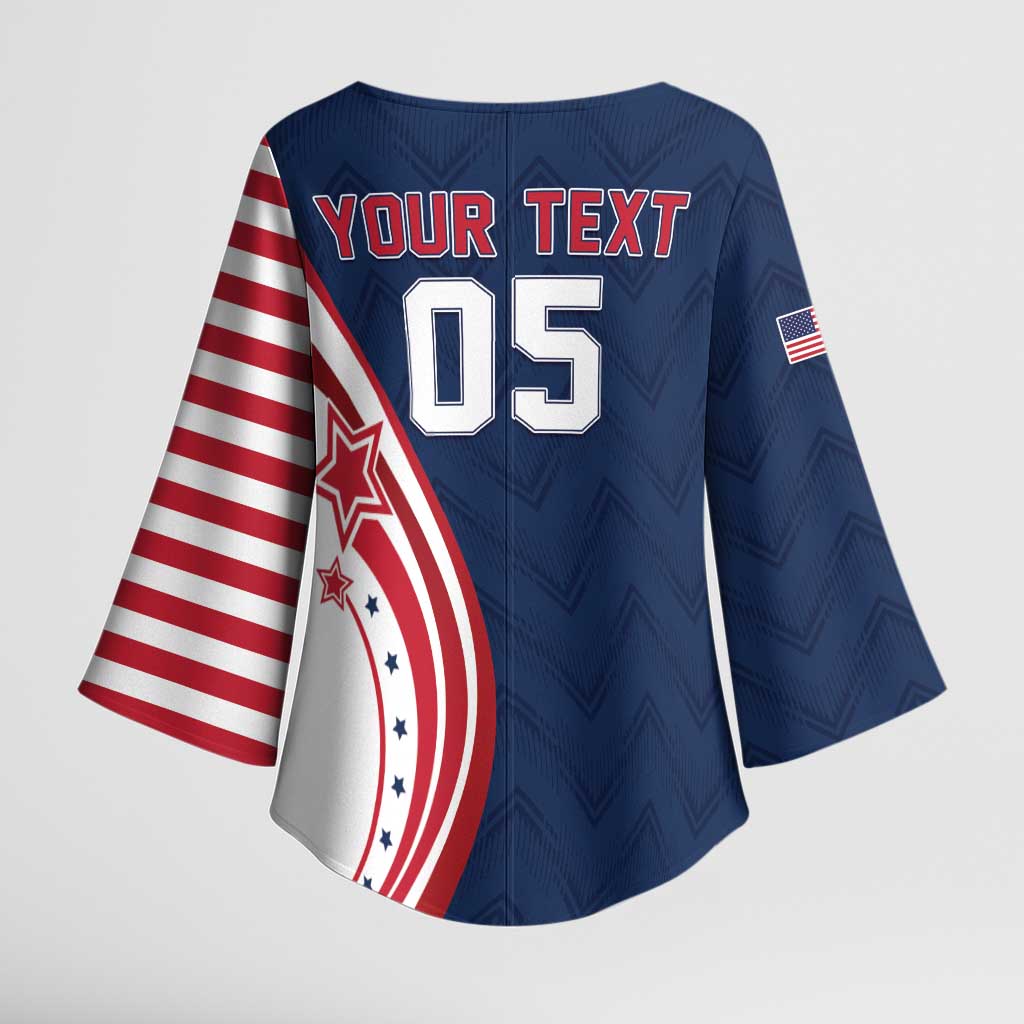 Custom USA Rugby 2026 Kimono Sleeve Blouse Sporty Style