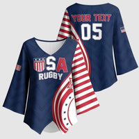 Custom USA Rugby 2026 Kimono Sleeve Blouse Sporty Style