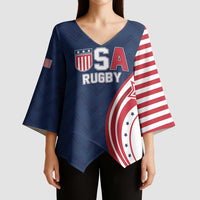 Custom USA Rugby 2026 Kimono Sleeve Blouse Sporty Style